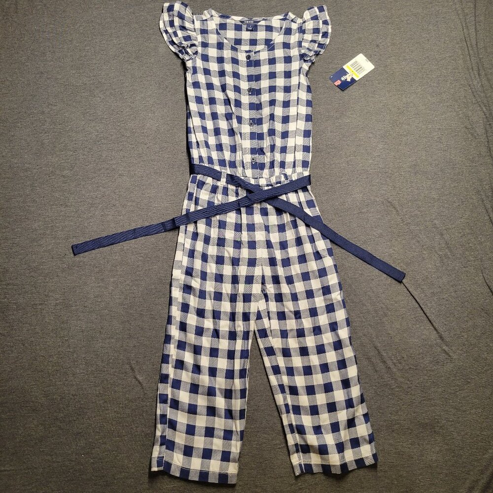 Girls jumpsuit, Izod, size 4, blue and white, new with tags